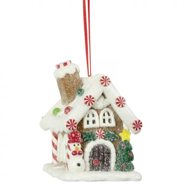 Kersthanger Christmas Paradise - Huisje 3D sneeuwpop + kerstboom