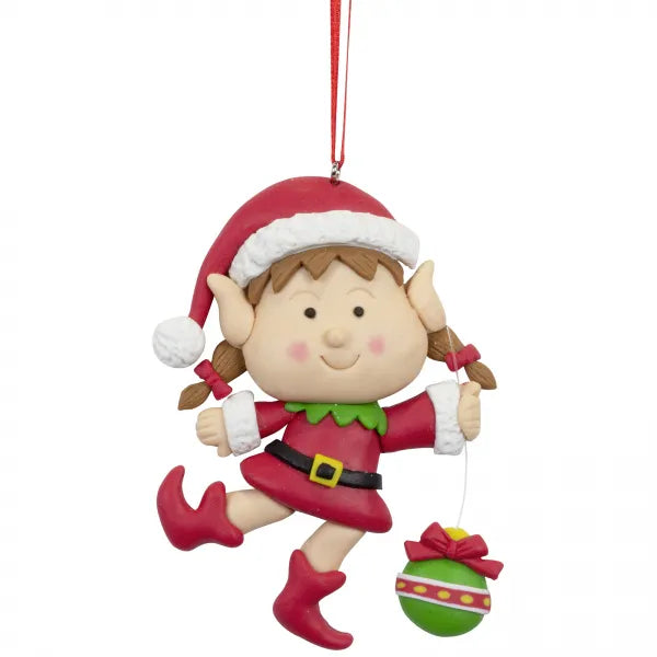 Kersthanger Christmas Paradise - Kleine elf meisje kerstbal