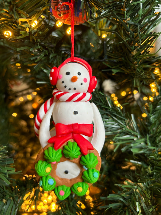 Kersthanger Christmas Paradise - Sneeuwpop 3D krans