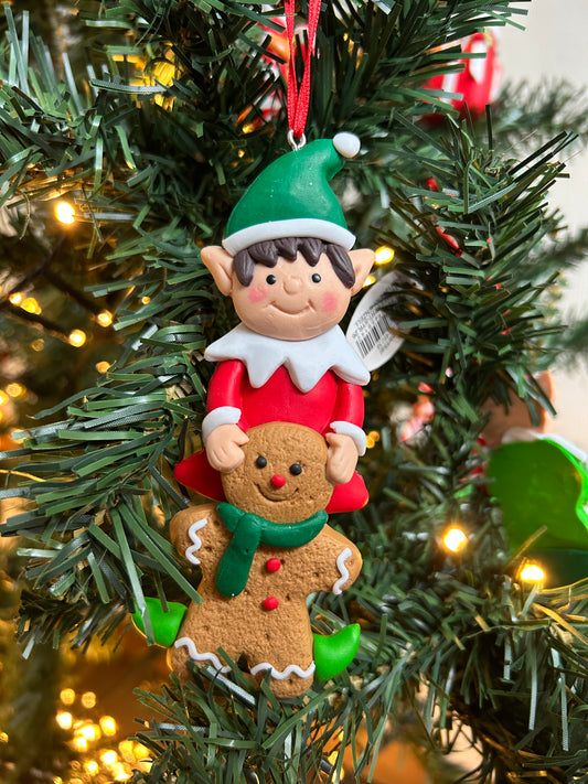 Kersthanger Christmas Paradise - Grote elf jongetje Gingerbread