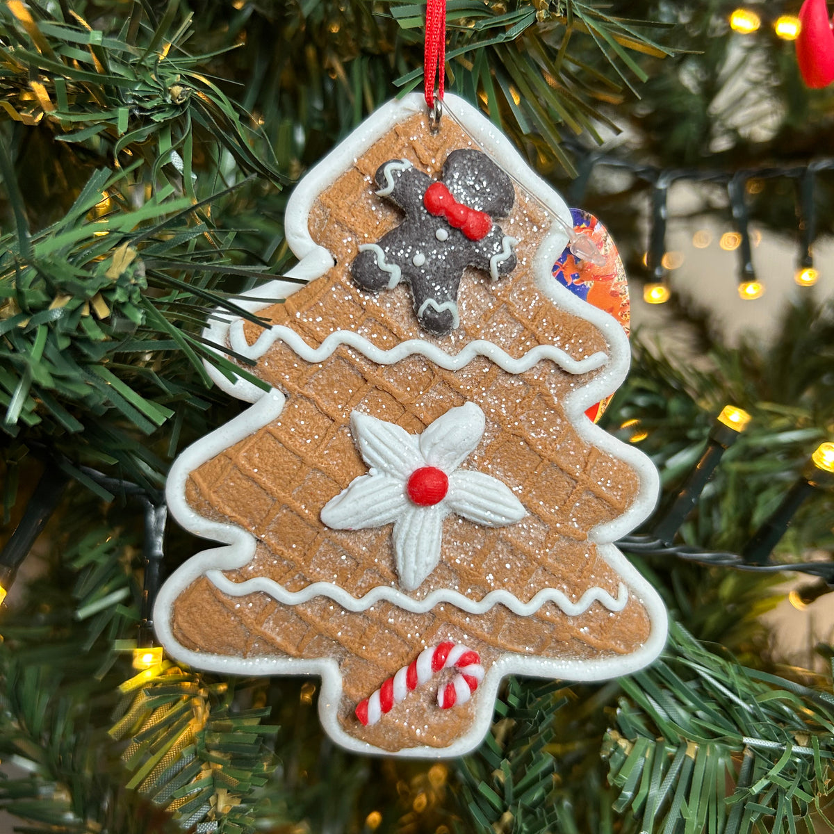 Kersthanger Christmas Paradise - Kerstboom bruin rechte streep