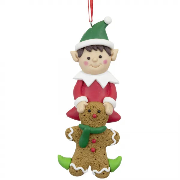 Kersthanger Christmas Paradise - Grote elf jongetje Gingerbread