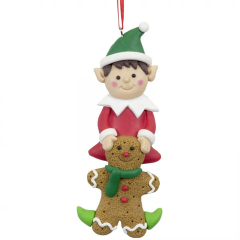 Kersthanger Christmas Paradise - Grote elf jongetje Gingerbread