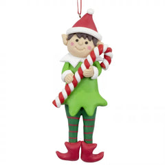 Kersthanger Christmas Paradise - Grote elf jongetje zuurstok