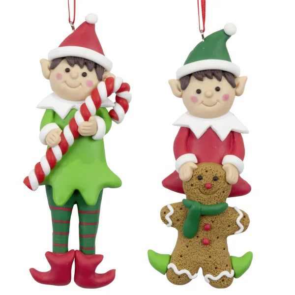 Kersthanger Christmas Paradise - Grote elf jongetje zuurstok
