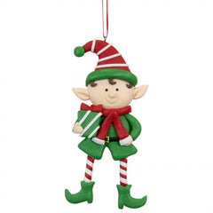 Kersthanger Christmas Paradise - Grote elf jongetje cadeau