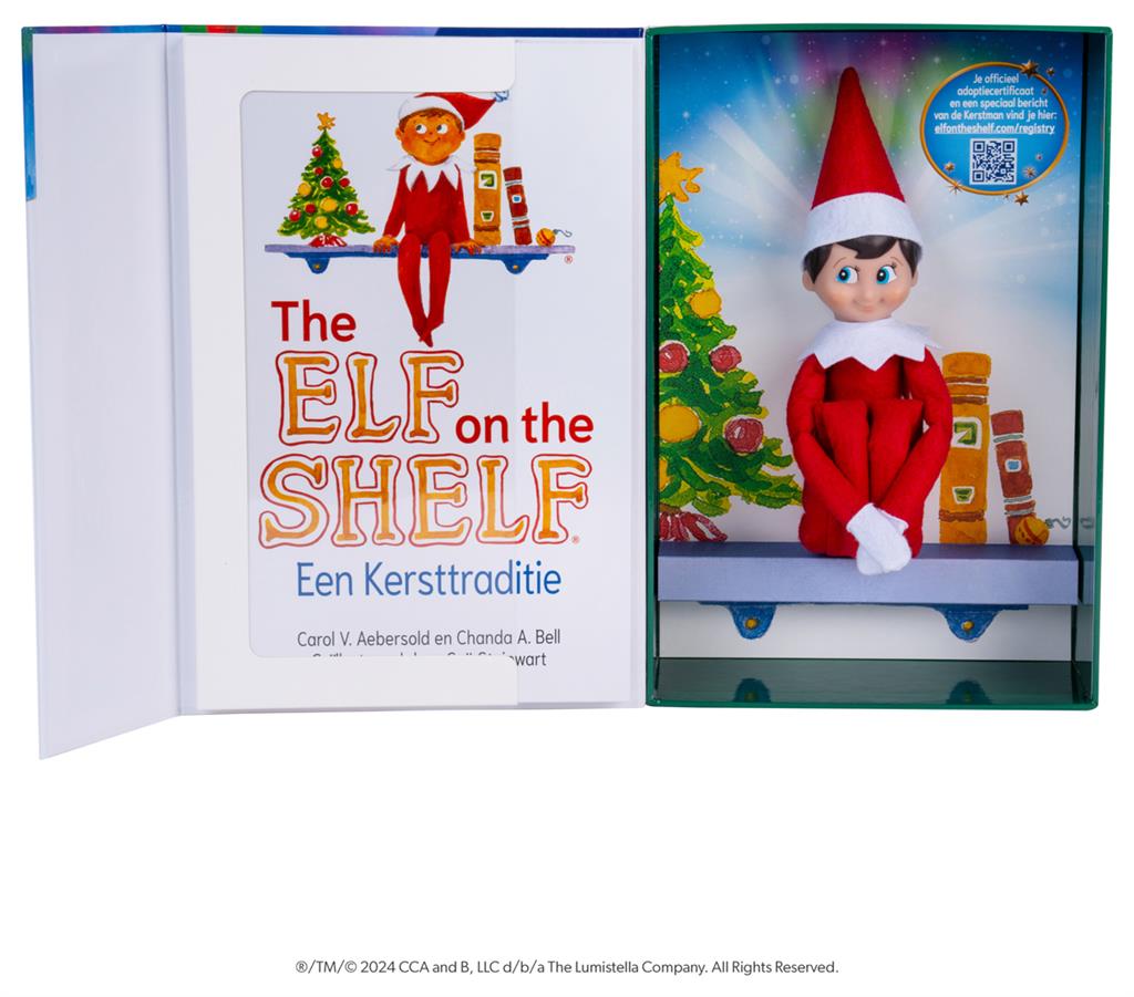 Elf on the shelf boek en pop jongen Nederlands - scout elf - poseable elf - nieuwe elf on the shelf