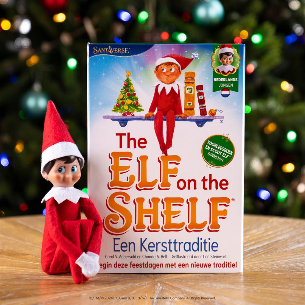 Elf on the shelf boek en pop jongen Nederlands - scout elf - poseable elf - nieuwe elf on the shelf