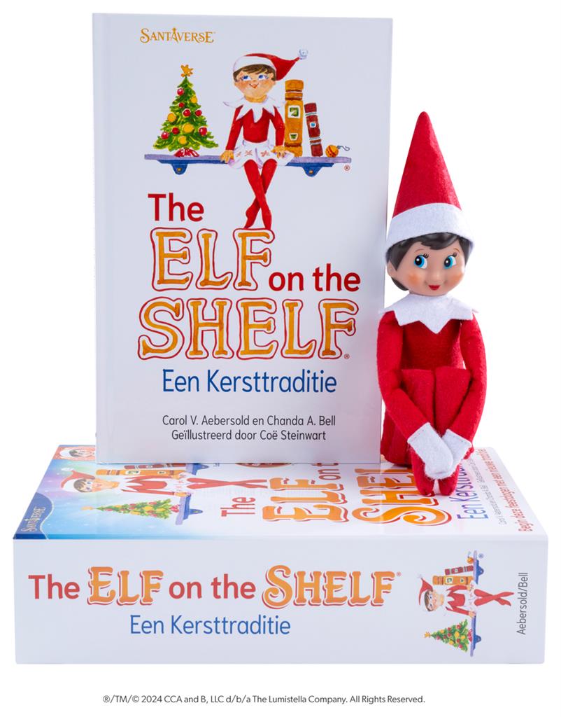 Elf on the shelf boek en pop meisje Nederlands - scout elf - poseable elf - nieuwe elf on the shelf