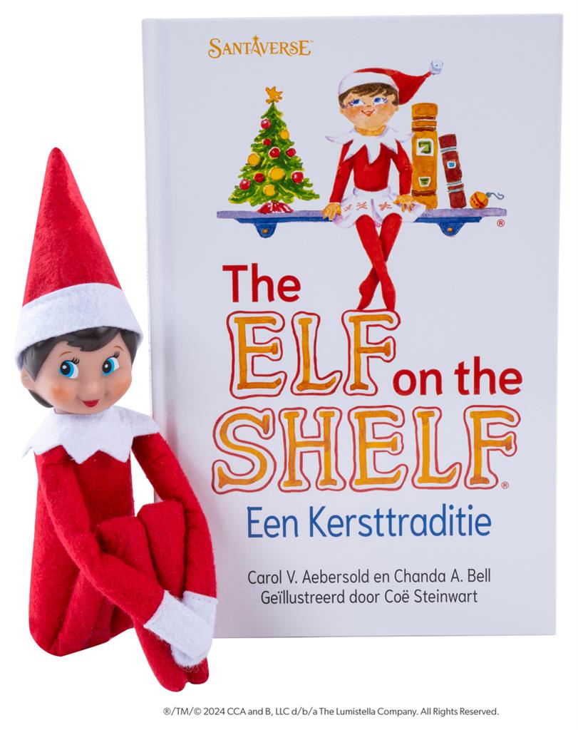 Elf on the shelf boek en pop meisje Nederlands - scout elf - poseable elf - nieuwe elf on the shelf