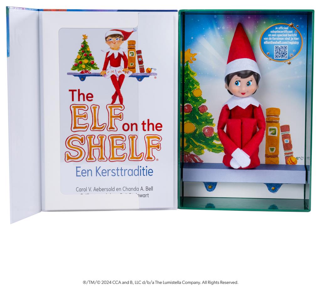 Elf on the shelf boek en pop meisje Nederlands - scout elf - poseable elf - nieuwe elf on the shelf