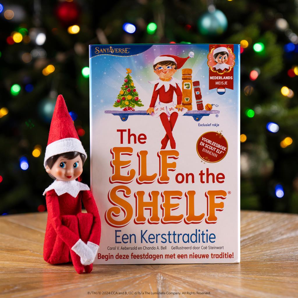 Elf on the shelf boek en pop meisje Nederlands - scout elf - poseable elf - nieuwe elf on the shelf