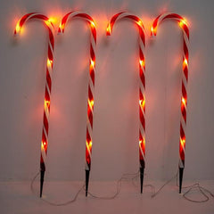 Zuurstok tuinstekers verlicht - candycane - candycanes - kerstverlichting - buitenverlichting - kerst 