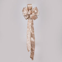 Tree topper - piek - kerstboom - kerstboomdecoratie - strik - champagne - kerstkrans - kerstkransdecoratie