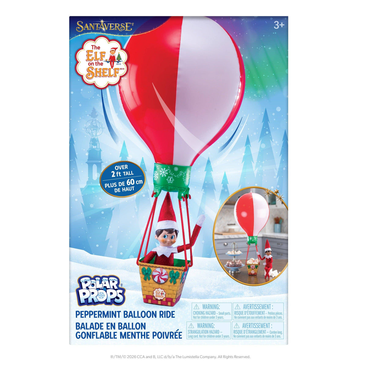 elf on the shelf in een luchtballon, accesoire voor elf on the shelf