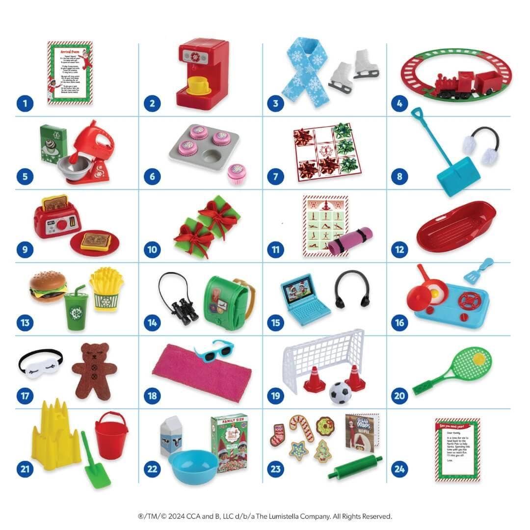 Elf on the Shelf 24 dagen ideeën kit - 70 losse onderdelen