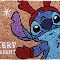 Disney kerst kokosmat / deurmat - Stitch Merry & Bright
