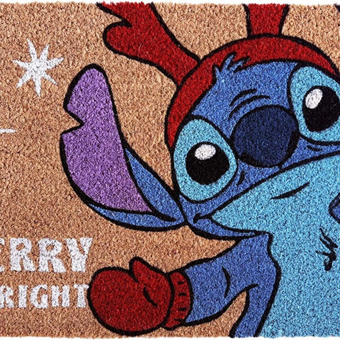 Disney kerst kokosmat / deurmat - Stitch Merry & Bright