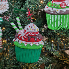 Kurt S. Adler kersthanger - Cupcake donkergroen