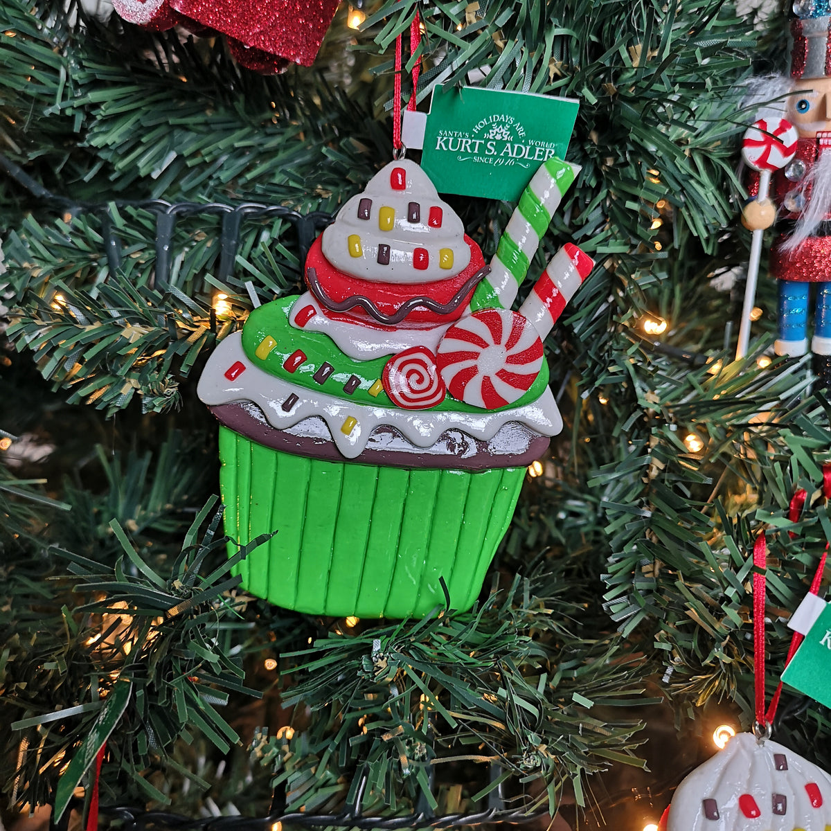 Kurt S. Adler kersthanger - Cupcake lichtgroen