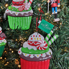 Kurt S. Adler kersthanger - Cupcake rood