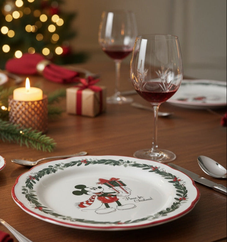 Disney kerst servies set met Mickey mouse en Minnie mouse