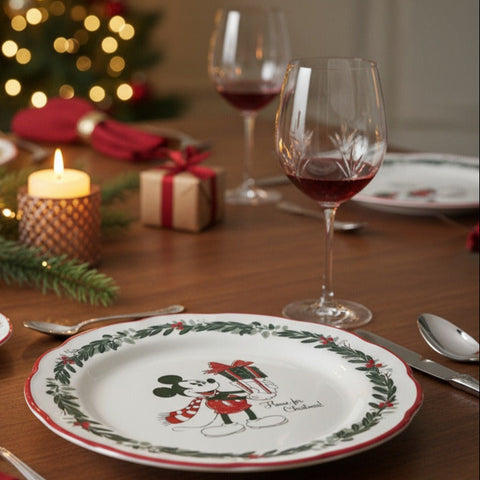 Disney kerst servies set met Mickey mouse en Minnie mouse