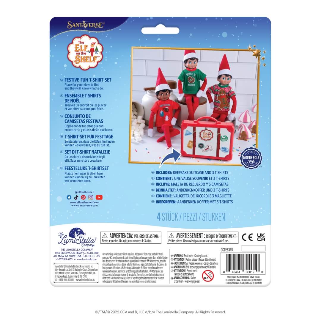 Elf on the shelf festive fun T-shirt set met koffertje