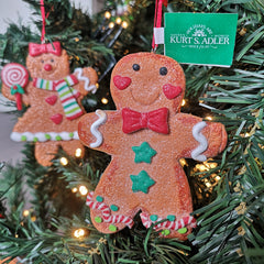 Kurt S. Adler kersthanger - Gingerbread poppetje met rode strik