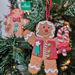 Kurt S. Adler kersthanger - Gingerbread poppetje met rood jasje