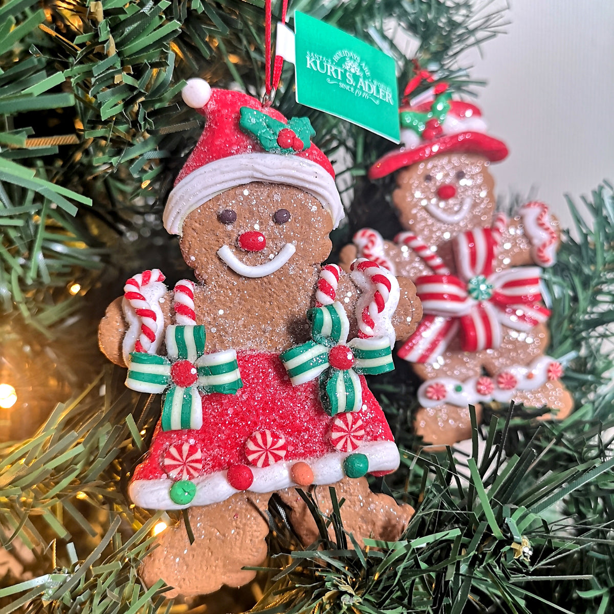 Kurt S. Adler kersthanger - Gingerbread meisje met strik