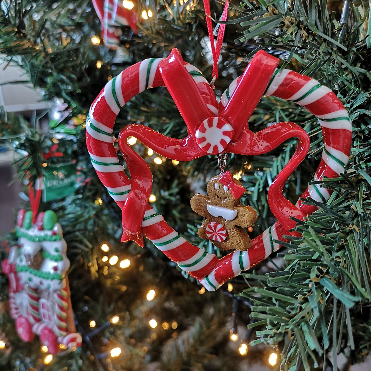 Kurt S. Adler kersthanger - Gingerbread peppermint hart