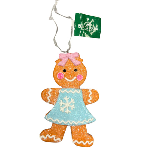 Kurt S. Adler - Gingerbread blauwe jurk
