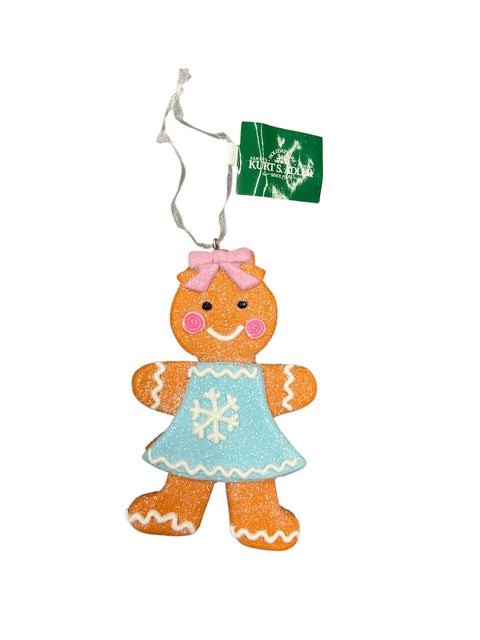 Kurt S. Adler - Gingerbread blauwe jurk