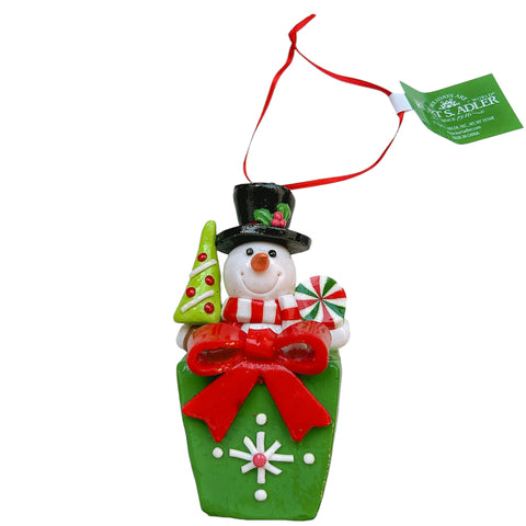 Kurt S. Adler kersthanger - Cadeau sneeuwpop