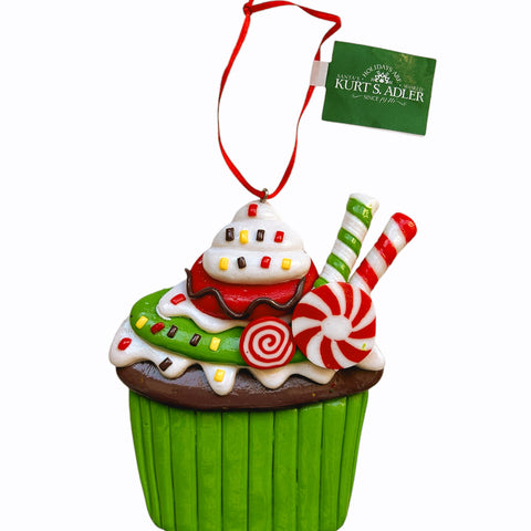 Kurt S. Adler kersthanger - Cupcake lichtgroen
