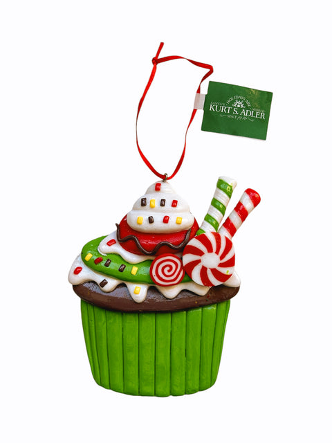 Kurt S. Adler kersthanger - Cupcake lichtgroen