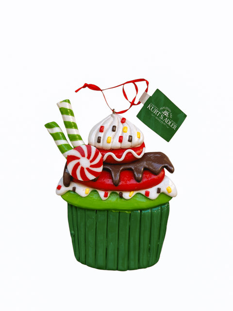 Kurt S. Adler kersthanger - Cupcake donkergroen