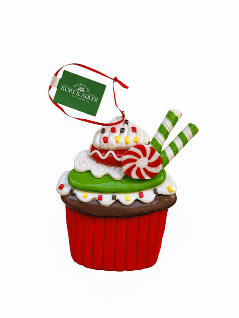Kurt S. Adler kersthanger - Cupcake rood