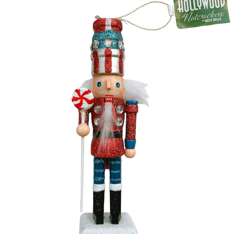 Kurt S. Adler kersthanger - Notenkraker Hollywood cadeau blauw/rood