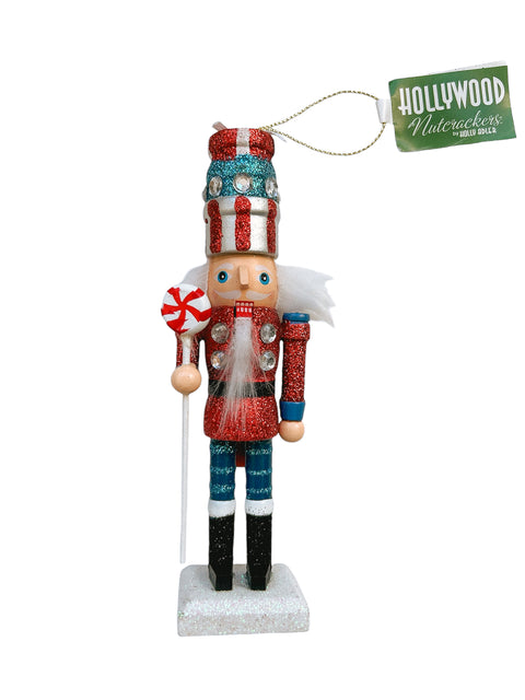 Kurt S. Adler kersthanger - Notenkraker Hollywood cadeau blauw/rood