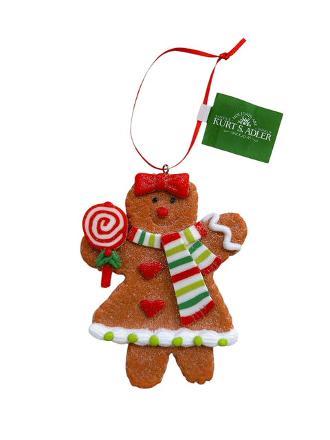 Kurt S. Adler kersthanger - Gingerbread poppetje met sjaal