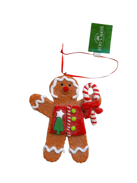 Kurt S. Adler kersthanger - Gingerbread poppetje met rood jasje