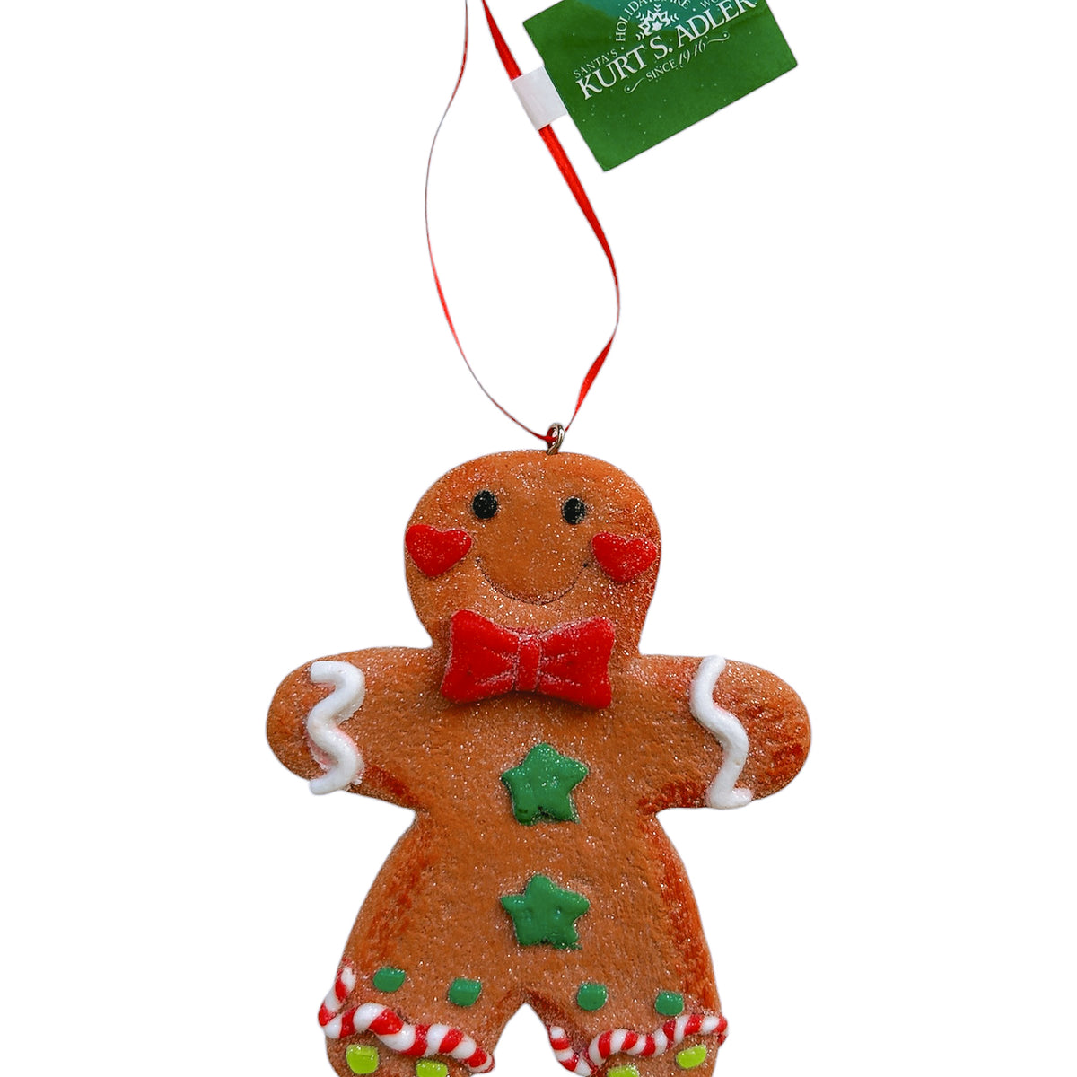 Kurt S. Adler kersthanger - Gingerbread poppetje met rode strik