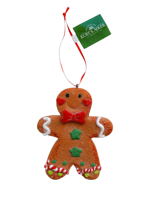 Kurt S. Adler kersthanger - Gingerbread poppetje met rode strik