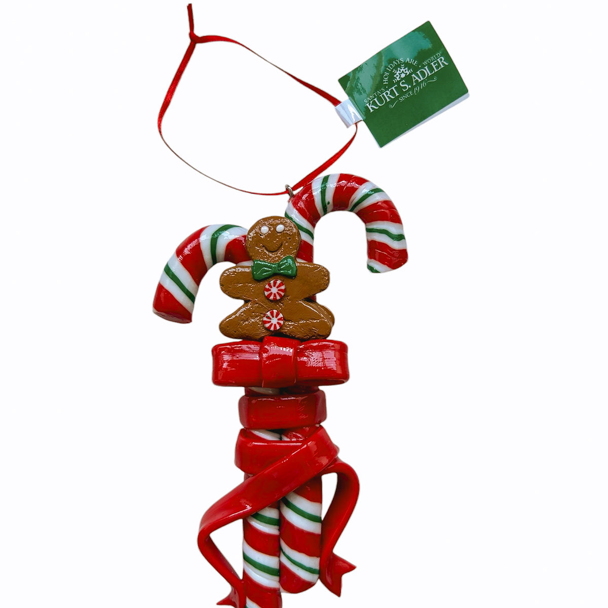 Kurt S. Adler kersthanger - Gingerbread peppermint zuurstokken