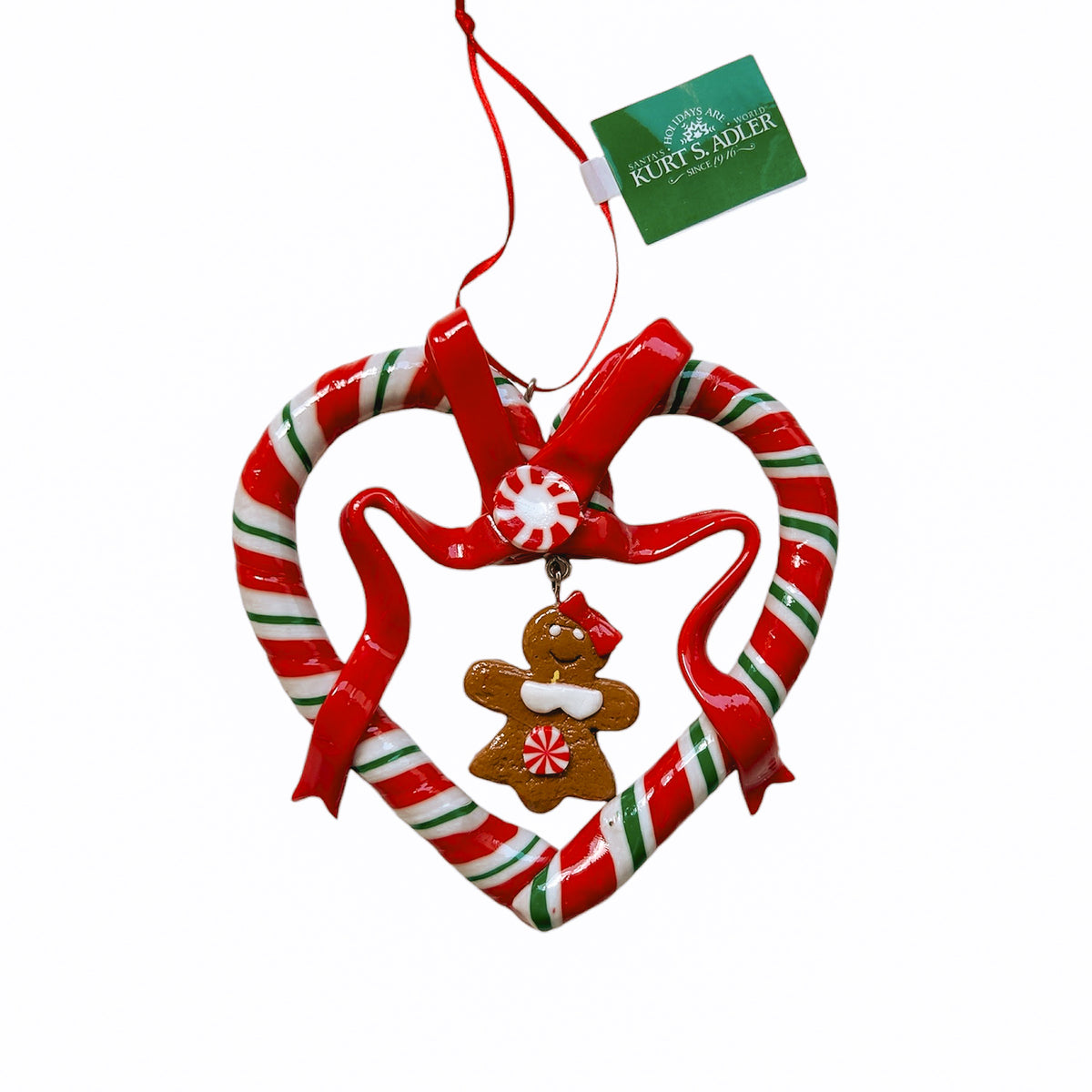 Kurt S. Adler kersthanger - Gingerbread peppermint hart