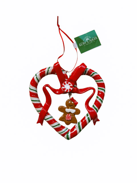 Kurt S. Adler kersthanger - Gingerbread peppermint hart