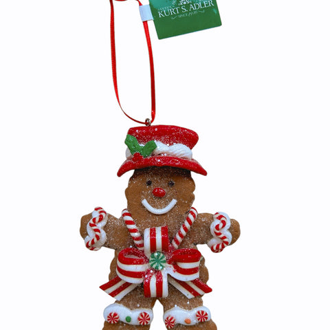 Kurt S. Adler kersthanger - Gingerbread jongetje met strik