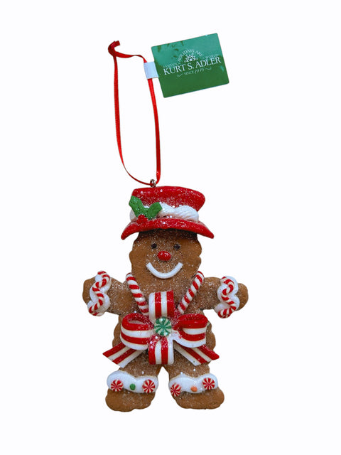 Kurt S. Adler kersthanger - Gingerbread jongetje met strik